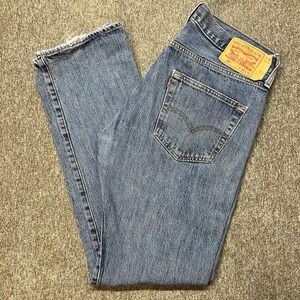 Levi's 501 Straight Fit Button Fly Men's Jeans 32x34 Medium Wash Denim (055)